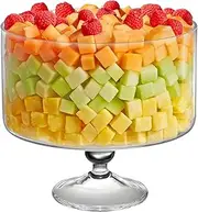Barski European Beautiful Hand Made Glass Large Trifle Bowl, 9.5" D, 170 oz (Over 5 quarts) Clear