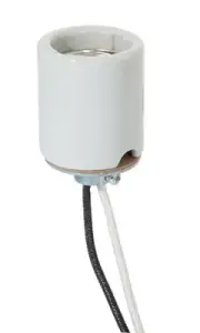 B&P Lamp Keyless Glazed Porcelain Socket with 1/8IP Cap, 4KV Pulse Rating, and