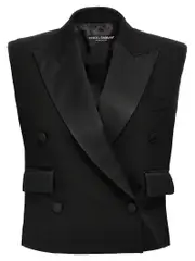 [Dolce & Gabbana] Dolce & Gabbana-Tuxedo Gilet Nero-Donna 40IT Black