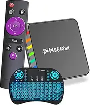 Android Tv Box 12.0 H96 MAX W2 Amlogic S905X2 64-Bit Quad Core 4GB Ram 64GB ROM USB 3.0 Bt 4.1 Ultra 4K HDR 2.4G 5.8G Dual Band WiFi 1000M Ethernet,Wireless Mini Keyboard,4gb+32gb