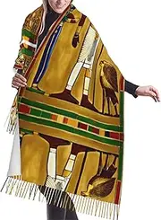 [DRTGEDS] Ancient Egypt Tribe Series Scarfs For Women Fall Winter Scarves Pashmina Shawls And Wraps For Christmas Gift