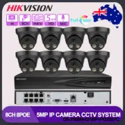 Hikvision 4K 8ch 8PoE Full Time Color Security CCTV System 5MP Mic IP Camera Kit