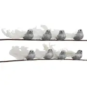 8pc LVD Clip Birds Home/Living Room X-mas Tree Display Decor Silver 14cm