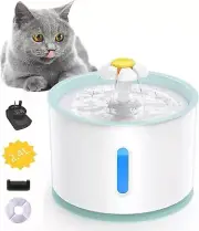 2.4L Cat Water Fountain Ultra Silent Pet Fountain Automatic Drinking Water Di...