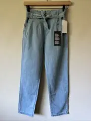 Girl’s HUDSON KIDS Tie Waist Lightweight Jeans Pants Size 8 Light Blue Sky
