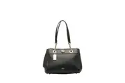 Pre Loved Coach Black Leather Turnlock Tote Bag by