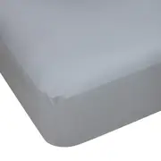 250 Thread Count Cotton Rich Fitted Sheet - Double Bed, Grey