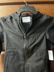 Old Navy 5T Black Water Resistant Hooded Rain Coat Jacket Wind Breaker NWT