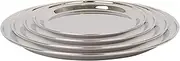 Argon Tableware 4 Piece Serving Platter Set - 25.5cm to 40.5cm - Stainless Steel Chrome Dinner Tray Round Plate Appetizer Serving Dishes for Party, Table Service, Snack Platters