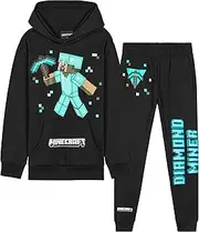 [Minecraft] Boys' Tracksuit Set, Comfortable Jogging Suit with Jumper and Trousers