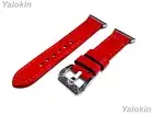 Red Brushed Leather Stitched Band Strap for Fitbit Ionic Smartwatches