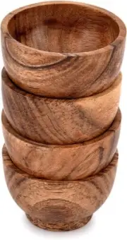 Snack Bowls Acacia Wooden Bowls Ideal for Appetizers Dips Sauce Nuts New