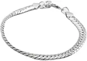 [EBCJIAMS] 925 Sterling Silver Bracelet Classic Snake Chain Lobster Claw Buckle Simple 18k Gold Bracelet Fashion Unisex Jewel Bracelets and Bangles