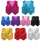 iEFiEL AU Kids Boys Girls Dance Vests Tops Hip-hop Jazz Stage Sequins Party