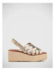 [Wittner] Mandie Leather Platform Espadrille in Champagne