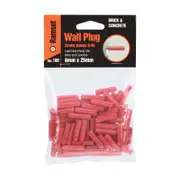 Ramset 6 x 25mm Red Wall Plugs - 100 Bag