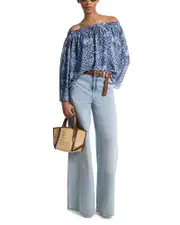 Michael Michael Kors Off Shoulder Tie Dye Top