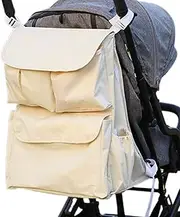 Frfik Stroller Caddy Organizer | Toddler Stroller Organizer Cup Holder Bag | Portable Stroller Hangable Bag, Stroller Bag Caddy for Pram, Carriage, Stroller