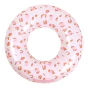 Swim Essentials Kids Inflatable Swim Ring Floater 90cm Old Pink Leopard 6y+