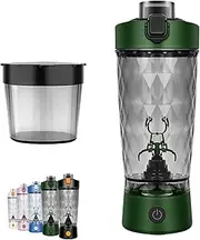 Problend One-Touch Shaker – Smooth Protein Mix Anywhere, USB Rechargeable Portable Blender Cup, 22oz With Powder Box for Gym Sport (Green)