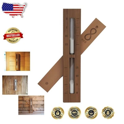 Minimalist Cedar Sauna Sand Timer - 15 Minutes with Wall Mounting Feature