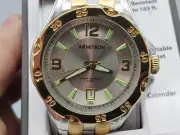 Armitron Mens 40mm Day Date 20/4963TT Two Tone Watch 165 Ft Water Resistant 7.5"