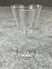 Case of 12 FINLANDIA Vodka Triple Flute Long Stemmed Cordial Shot Glass 6.5" NIB