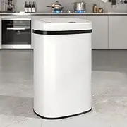 ADVWIN Rubbish Bin 50L Motion Sensor Bins Smart Kitchen Waste Trash Can Touchless Automatic Garbage Cabinet with Lid White