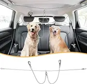 LUFFWELL Dog Seat Belt, Dog Car Back Seat Leash with 360 Degree Swivel Clip, Coated Wire Rope Dog Car Harness Great for Travel and Outdoor with Your Dog（Silver for 2 Dogs）