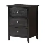 Wooden Espresso Table Nightstand Drawer End Storage Side Shelf Bedside Drawers