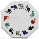 End Table Top with Elephant Pattern Inlay Work Octagonal Marble Coffee Table Top