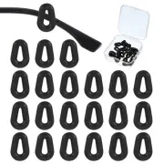 Water Drop Shape Eye Glasses Ear Grip, 12 Pairs Hook with Box, Black