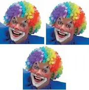 Rainbow Curly Clown Wig, Multicolour, Costume Accessory