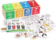 UPKOCH Wooden Trash Set Garbage Sorting Game for Boys and Girls Educational Fun