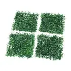 4x Artificial Grass Wall Panels Privacy Hedge Screen Outdoor Privacy Green,Easy