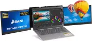 Full HD Portable Monitor for Laptop - 13.3” Tri-Screen Laptop Monitor Extende...