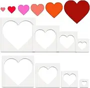 Valentines Day Heart Stencils for Painting on Wood,16 Pcs Plastic Large to Small Different Sizes Heart Templates for Drawing and Crafts,Spraying on Wall-Reusable