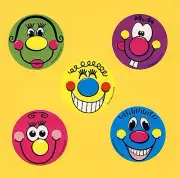 15 Goofy Faces Smiles- Large Stickers - Party Favors - Rewards