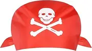 [Aomig] Pirate Bandana, Red Bandana Head Scarf for Men and Women, Captain Headbands Unisex Headwraps, Multi-purpose Hair Scarf Handkerchief Wristband, Theme Party Mardi Gras Headwear