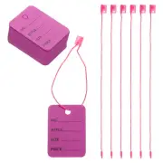Price Tags 2 x 1.4 Inch Rose Red Tagging for Clothing with Nylon String 250 Set
