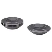 STRIMMIG deep plate, stoneware grey, 23 cm