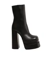Versace Block Heel Platform Boots 35,36,38.5,38 Black