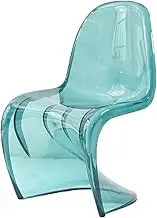 Transparent Plastic Dining Chair Backrest Leisure Stool S-Curve Chair Stackable Backrest Kitchen Chair for Kitchen Balcony