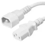 15 PACK LOT 15ft C14 - C13 White Power Cord 18AWG 10A/1250W 125V 3-Prong 4.6M