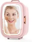 YOPOWER Mini Skincare Fridge with Dimmable LED Light Mirror, 8L Portable Make...