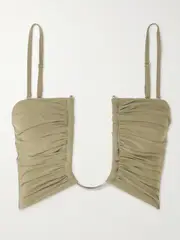 [Christopher Esber] Christopher Esber - Cutout Embellished Bikini Top - Army green - UK 14 UK 14 Green