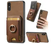 (Brown)Retro Stand Card Case For Xiaomi Redmi 9A