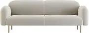 MIUZ 160cm Modern Nordic Sofa Large Double 2-3 Seater Couch Lounge Seating - White Velvet Fabric