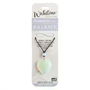 Wishstone Moonstone Stone of Balance Heart Pendant Necklace 3x19cm White