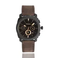 在飛比找蝦皮購物優惠-FOSSIL | 粗獷新時尚三眼計時腕錶 - 黑X棕色 FS